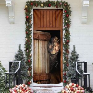 T-Rex Vintage Wood Door Cover, Unique Gifts&hellip;