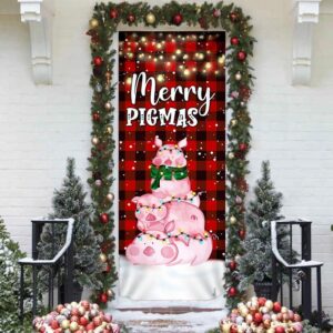 Three Pig Christmas Cattle Door Cover Merry Pigmas Unique Gifts Doorcover Christmas Gift 3 mmt5fa.jpg