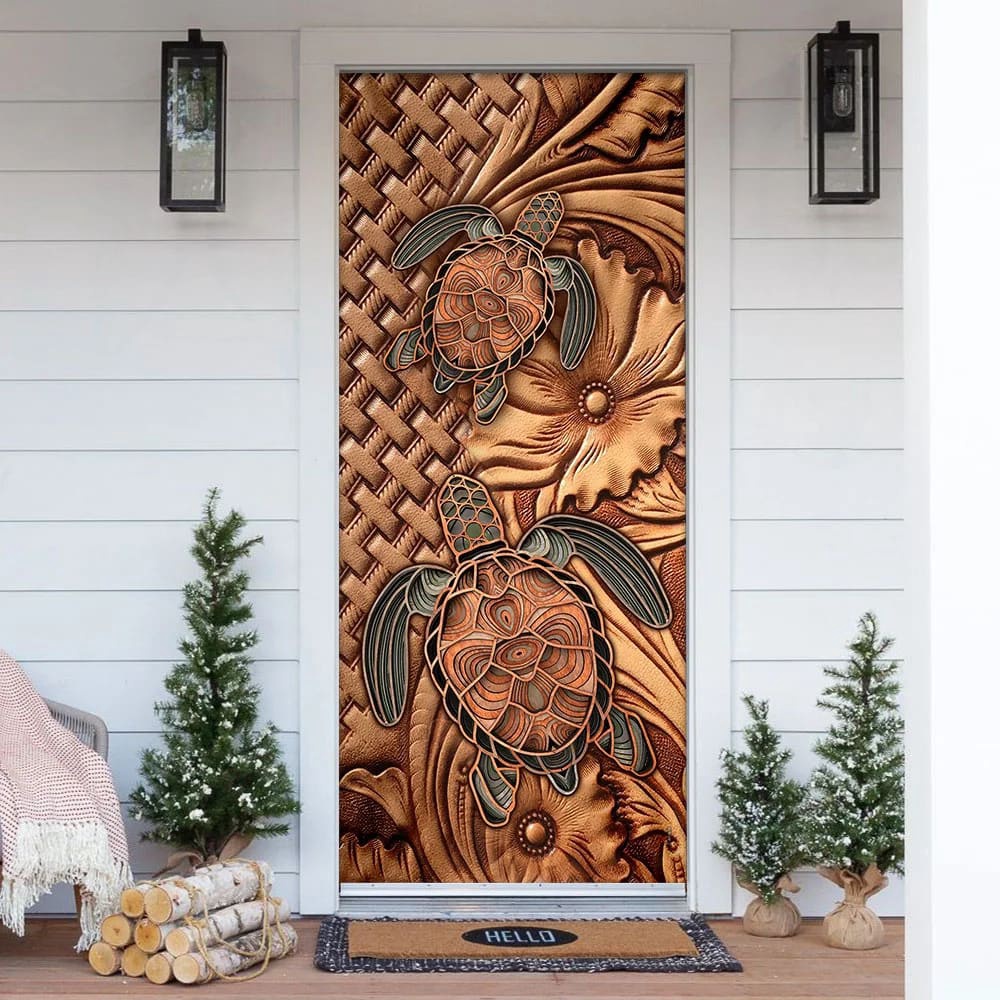 Turtle Door Cover, Unique Gifts Doorcover, Christmas Gift For Friends, Christmas Gift