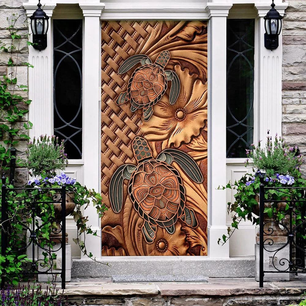 Turtle Door Cover, Unique Gifts Doorcover, Christmas Gift For Friends, Christmas Gift