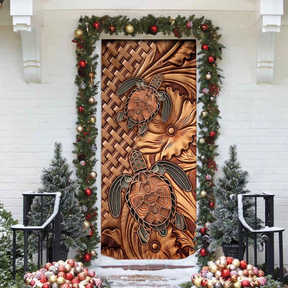 Turtle Door Cover, Unique Gifts Doorcover, Christmas Gift For Friends, Christmas Gift