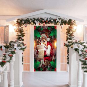 Vintage Black Santa Claus Door Cover, Christmas&hellip;