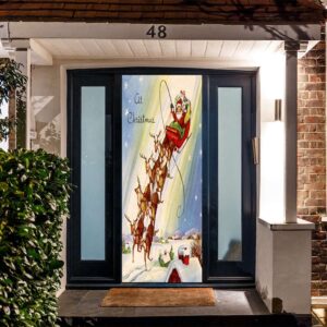 Vintage Santa’s Sleigh Door Cover, Christmas Door&hellip;