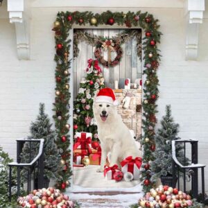 White German Shepherd Christmas Door Cover Unique Gifts Doorcover Christmas Gift 4 nzbjay.jpg