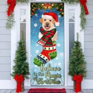Yellow Lab In Sock Door Cover Believe&hellip;