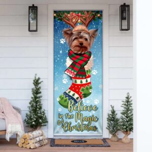 Yorkshire Terrier In Sock Door Cover, Believe&hellip;