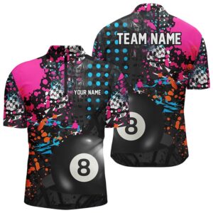 3D 8 Ball Pool Grunge Colorful Jersey Shirts, Billiards Pool Shirts, Personalized Billiard Team Jersey Shirt