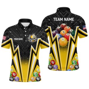 3D 9 Ball Billiard Polo Polo Shirts, 9 Ball Pool Team League Billiard Shirts, Personalized Billiard Polo Shirt