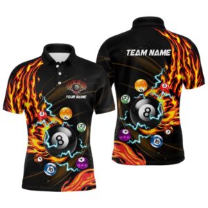 3D Billiard Balls Fire Flame Pool Shirts&hellip;