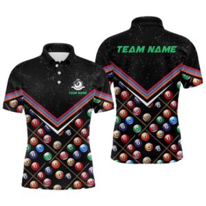 3D Billiard Balls Polo Shirts, Custom Black&hellip;