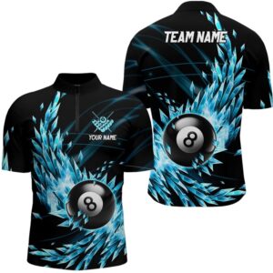 3D Blue Frozen Ice Billiard Jersey Shirts&hellip;