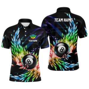 3D Colorful Frozen Ice Billiard Polo Shirts&hellip;