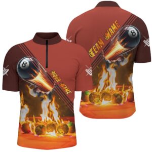 3D Fire Billiard Balls Jersey Shirts Custom&hellip;