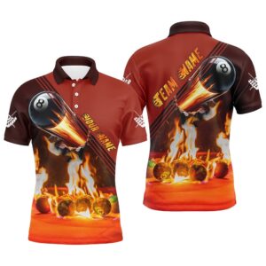 3D Fire Billiard Balls Polo Shirts Custom&hellip;