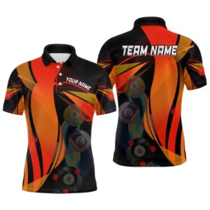 3D Orange Billiard Balls Polo Shirts Custom&hellip;