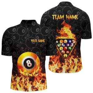 3D Yellow Flame 8 Ball Pool Jersey&hellip;