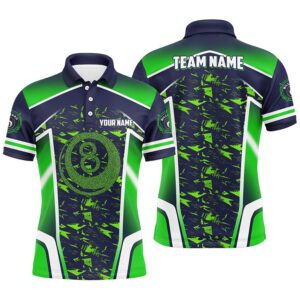 8 Ball Billiard Abstract Green 3D Polo&hellip;