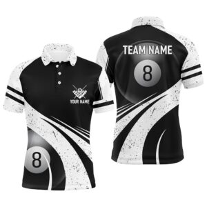 8 Ball Billiard White Black 3D Polo&hellip;