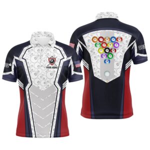 8 Ball Pattern Billiard 3D Polo Shirts,&hellip;
