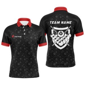 8 Ball Pattern Billiard Red Black 3D&hellip;