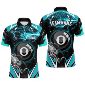 8 Ball Pool Billiard Polo Custom Turquoise&hellip;