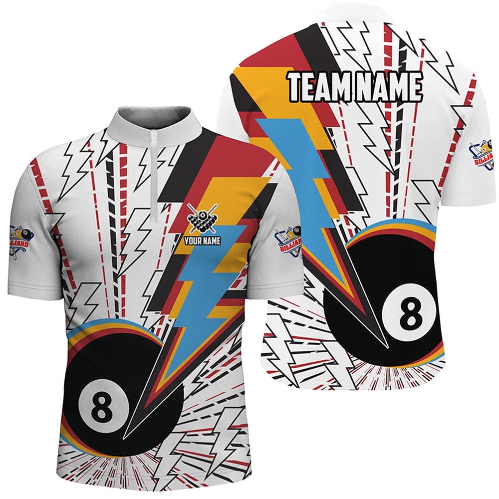 8 Ball Pool Billiard Shirts Custom Unique Colorful Jerseys Billiard Team Shirts, Personalized Billiard Team Jersey Shirt