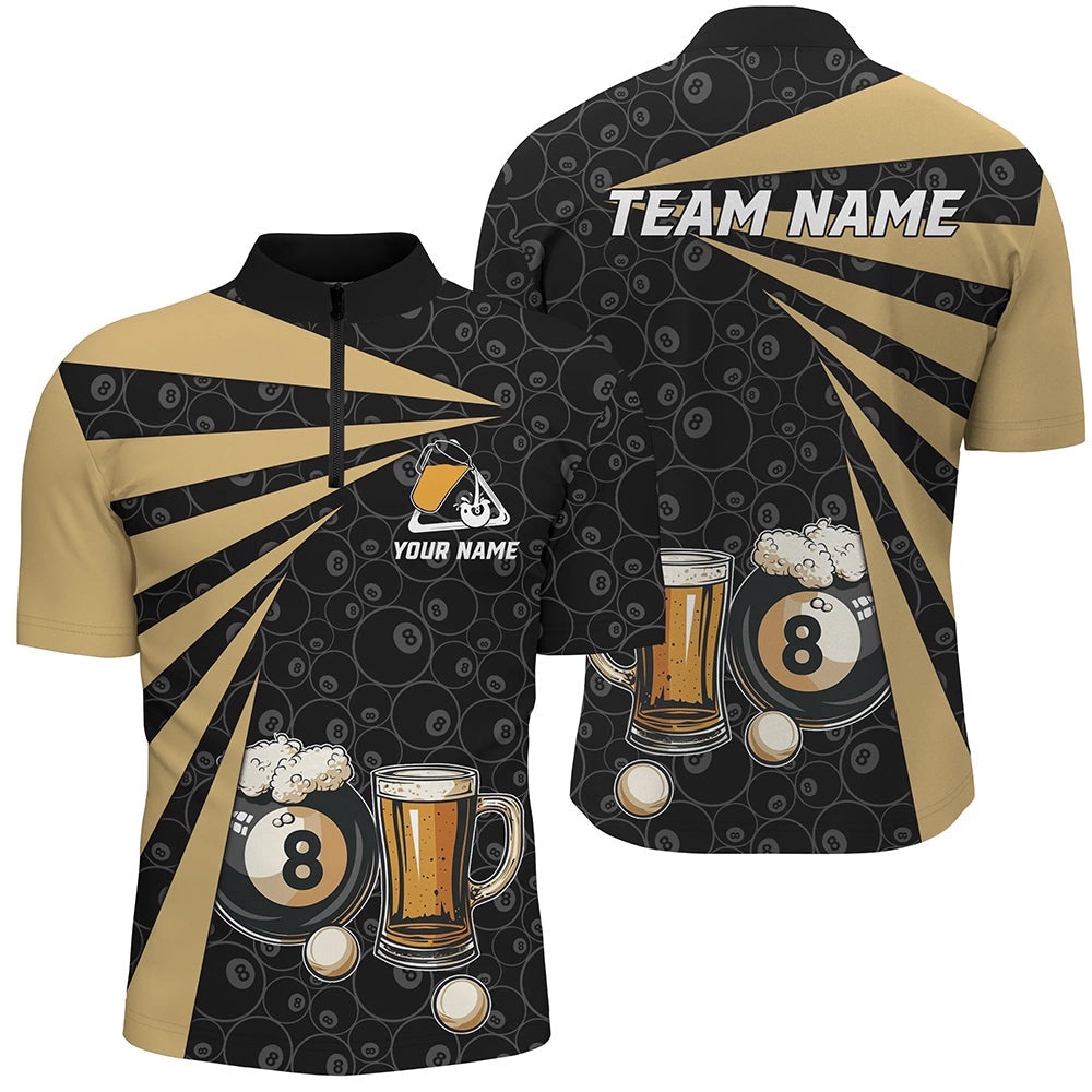 8 Ball Pool With Beer Billiard Jersey Shirts Custom Billiard Beer Pool Player Shirts, Personalized Billiard Team Jersey Shirt