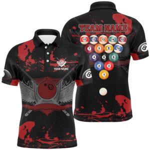 8 Ball With Wings Billiard Red Black&hellip;