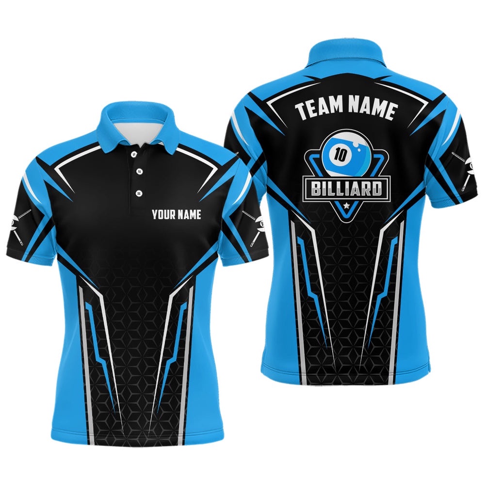 Abstract Sports Ball 10 Billiard Polo Shirts Custom Name, Billiard Shirt Design, Personalized Billiard Polo Shirt