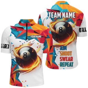 Aim Shoot Swear Repeat Billiard Shirts Custom&hellip;