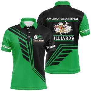 Aim Shoot Swear Repeat Green Black Billiard&hellip;