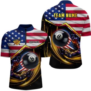 American Flag 8 Ball Pool Billiard Shirts&hellip;