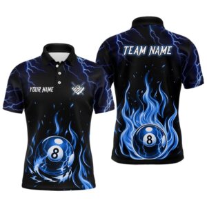 Ball 8 Fire Thunder Blue Billiard Polo&hellip;