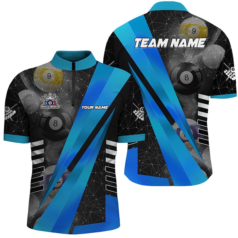 Best Custom Billiard Jerseys Uniform, Tournat Billiard Shirts Blue, Personalized Billiard Team Jersey Shirt