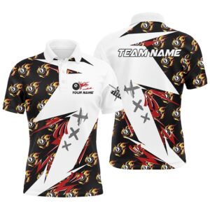 Billiard 8 Ball Fire Flame Pattern Polo&hellip;