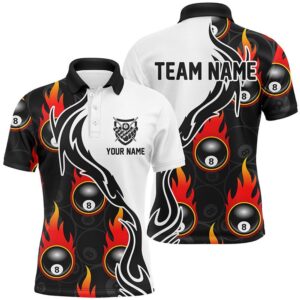 Billiard 8 Ball Flaming Pattern Polo Shirts,&hellip;