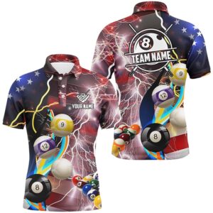 Billiard Balls American Flag Lightning Billiard Shirts,&hellip;