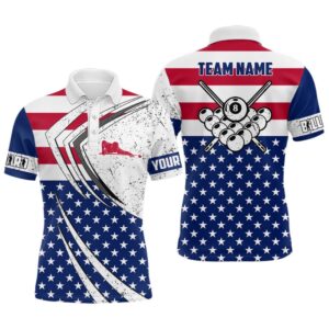 Billiard Balls American Flag Polo Shirts Custom&hellip;