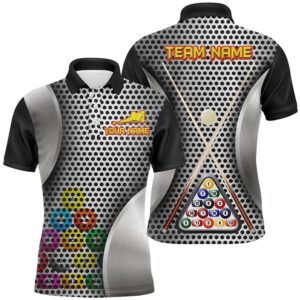 Billiard Balls Black Grey 3D Polo Shirts,&hellip;