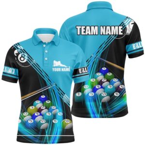 Billiard Balls Blue 3D Polo Shirts, Custom&hellip;