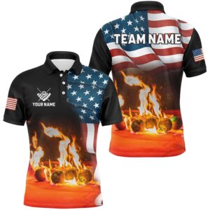 Billiard Balls Fire American Flag 3D Shirts&hellip;