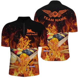 Billiard Balls In Fire Jersey Shirts Custom&hellip;