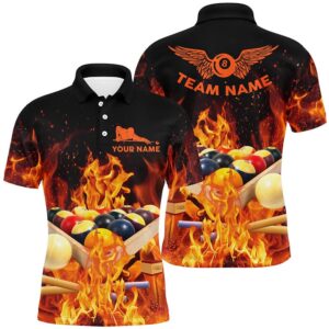 Billiard Balls In Fire Polo Shirts Custom&hellip;