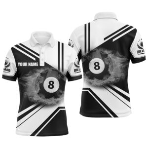 Billiard Black 8 Ball Flame Billiard Polo&hellip;