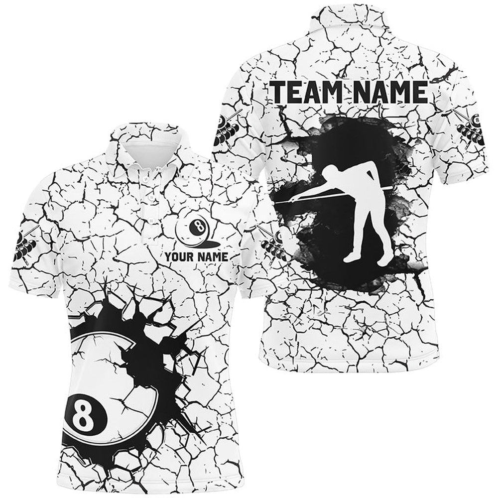 Billiard Crack 8 Ball Pool Polo & Polo Shirts, Unique Billiard Polo, Personalized Billiard Polo Shirt