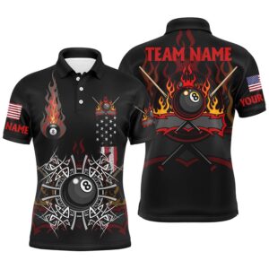 Billiard Fire American Flag Polo Shirts, Unique&hellip;
