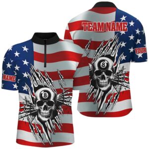 Billiard Skull American Flag Jersey & Jersey&hellip;
