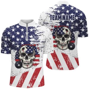 Billiard Skull Grunge American Flag Custom Billiard&hellip;
