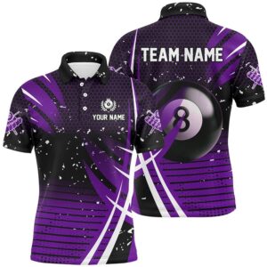 Black Purple Billiard 8 Ball Pool Polo&hellip;