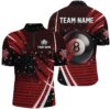 Black Red Billiard Fire Flame Jersey Shirts Custom Name 8 Ball Pool Team Shirts, Personalized Billiard Team Jersey Shirt